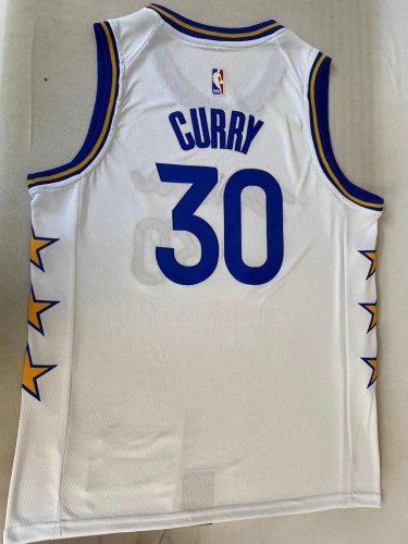 NBA 30 Curry Warriors 22-23 Maillot blanc brodé